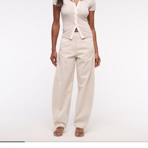 Abercrombie Cream Women's Wide-Leg Pants